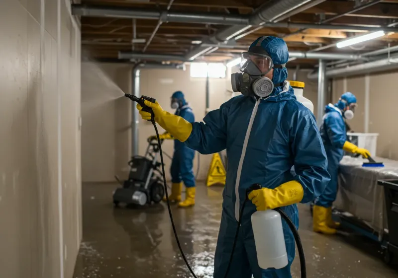 Basement Sanitization and Antimicrobial Treatment process in Phil Campbell, AL