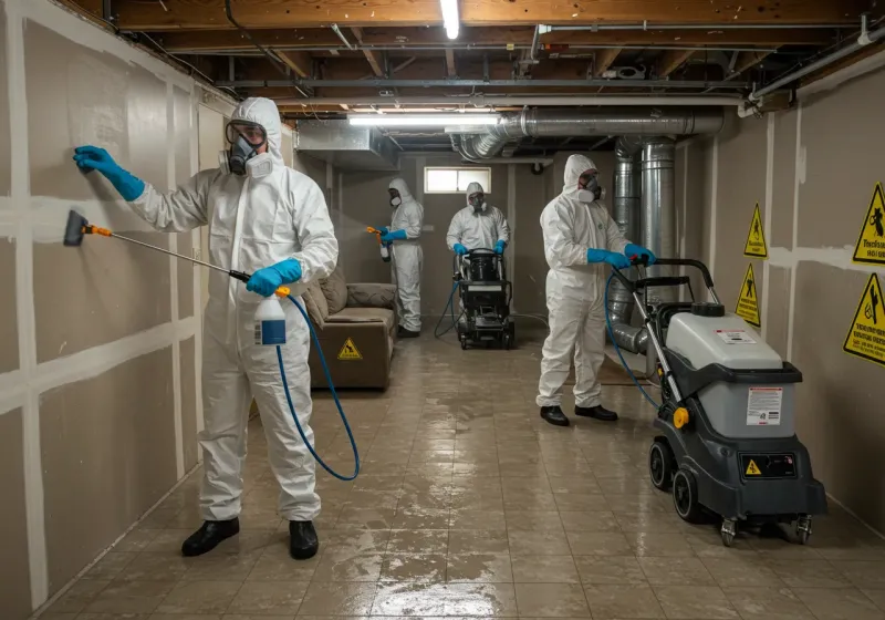 Basement Moisture Removal and Structural Drying process in Phil Campbell, AL